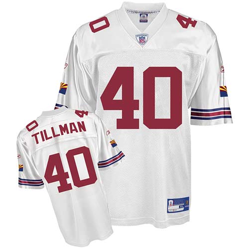 Men's Authentic Pat Tillman Reebok Jersey White Road - #40 Throwback NFL Arizona Cardinals